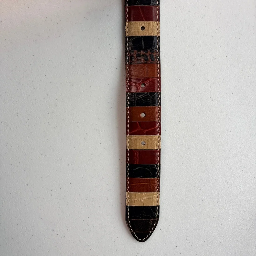 Italian Made Patchwork Leather Belt 'Fratelli Inspired' 110/44 Multicolor